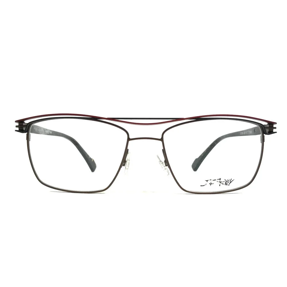 J. F. Rey Eyeglasses Frames JF2963 4390 Black Brown Red Rectangle 53-17-148